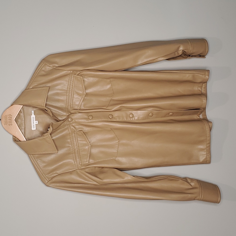 Good American soft leather button jacket size small
